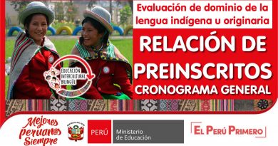 EVALUACION DE DOMINIO DE LENGUA ORIGINARIA EIB EVALUACION DE DOMINIO DE LENGUA ORIGINARIA EIB