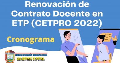 PROCESO DE RENOVACIÓN DE CONTRATO DOCENTE (CETPRO 2022)
