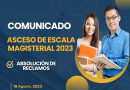 COMUNICADO: ASCENSO DE ESCALA MAGISTERIAL 2023