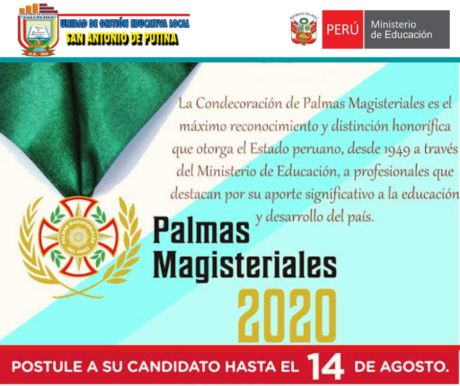 PALMAS MAGISTERIALES 2020