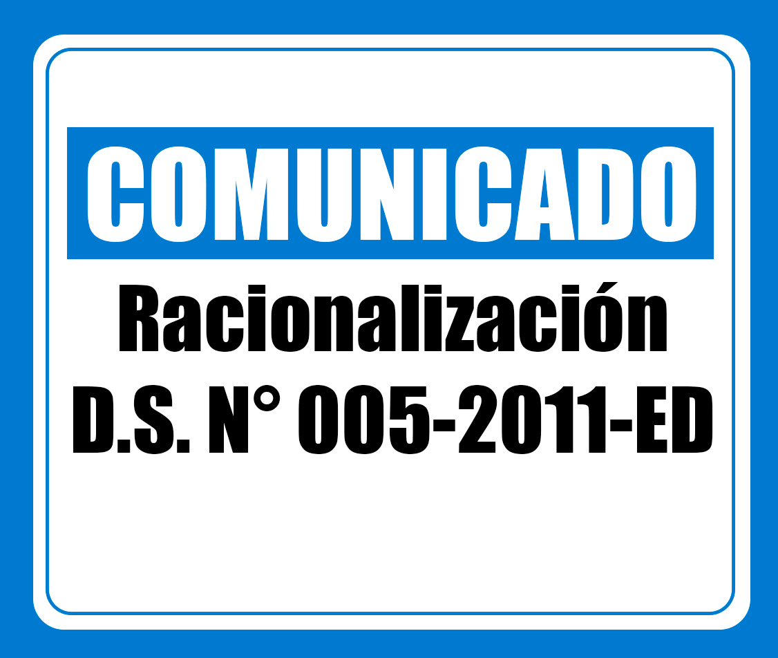 COMUNICADO RACIONALIZACION